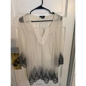 Alfani Sheer White Shirt 1X
